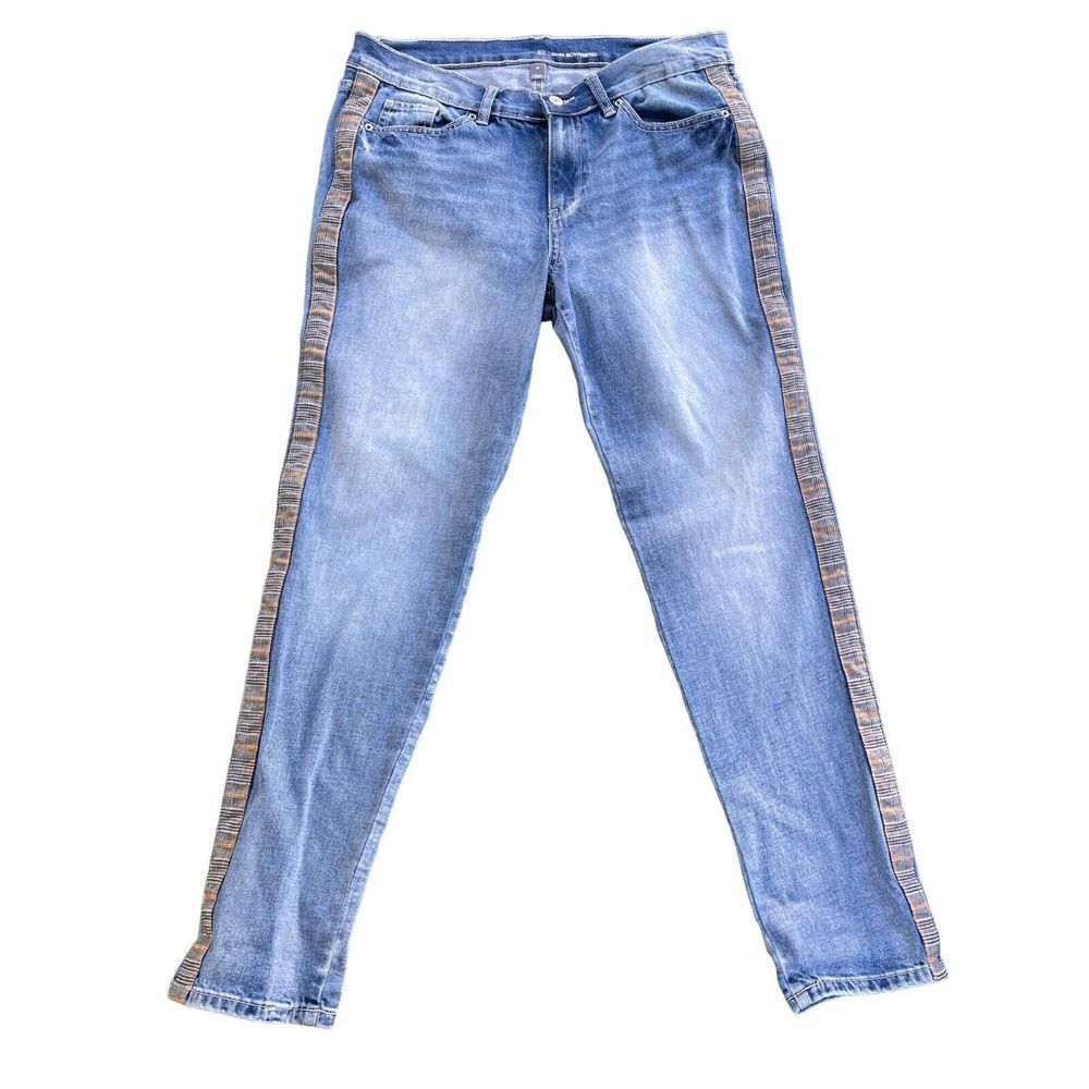 NY&C Slim‎ Boyfriend Light Wash Straight Leg Boho Rodeo Festival Jeans 10
